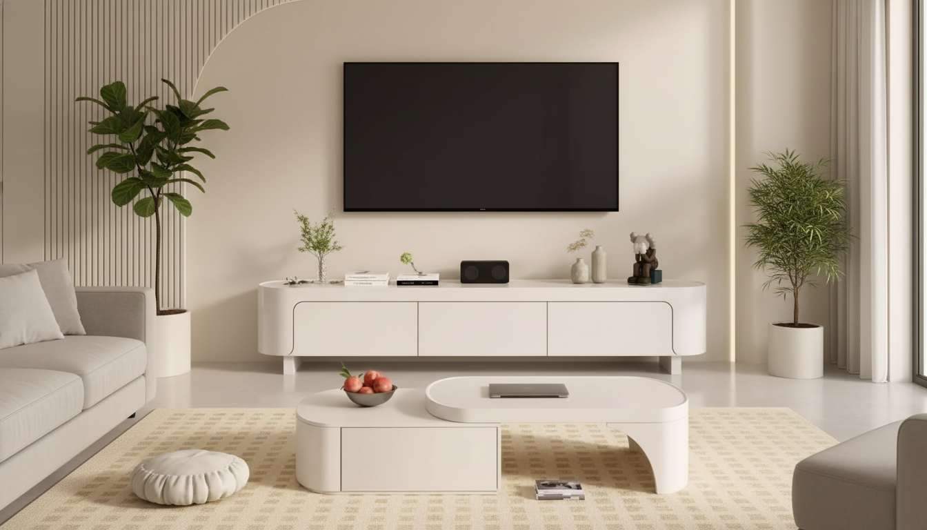 Modern Nordic TV Stand Dresser: Size, Storage, Cables
