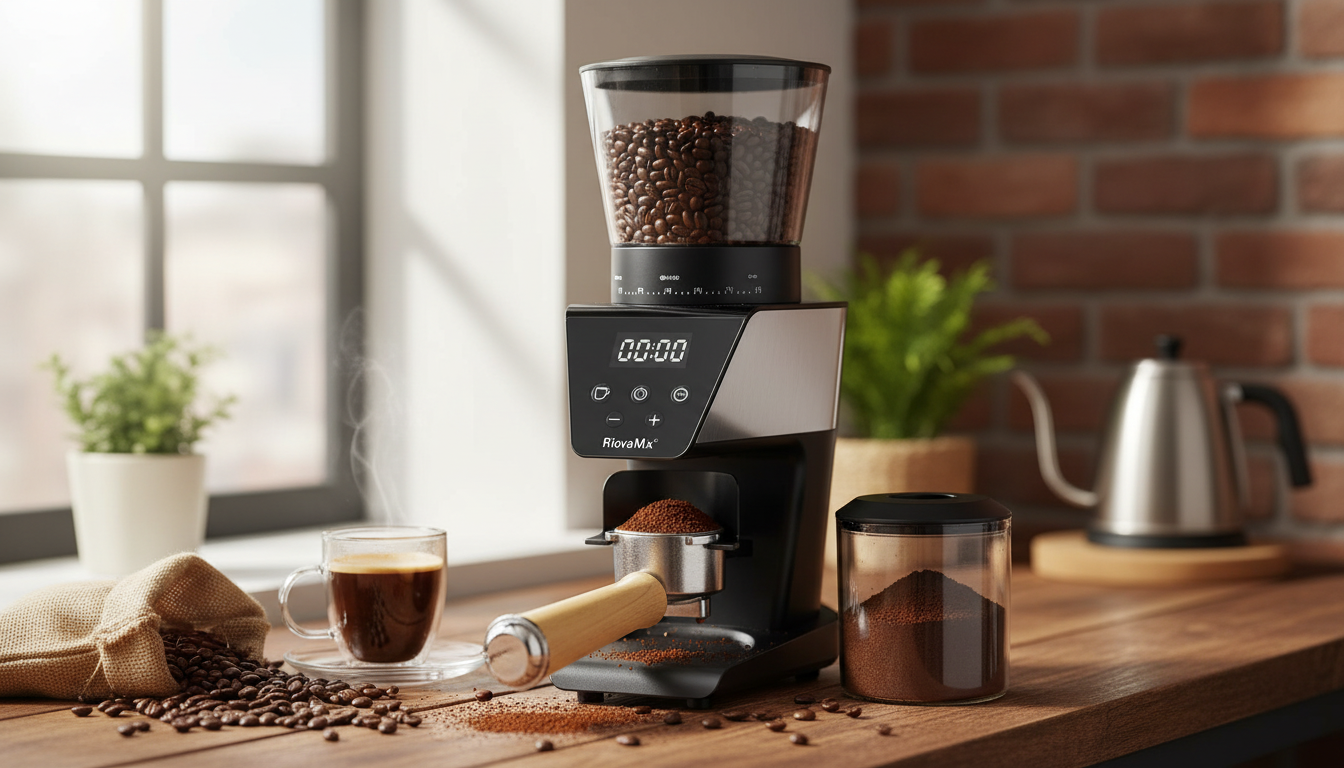 30-Setting Conical Burr Grinder with LCD Timer Guide