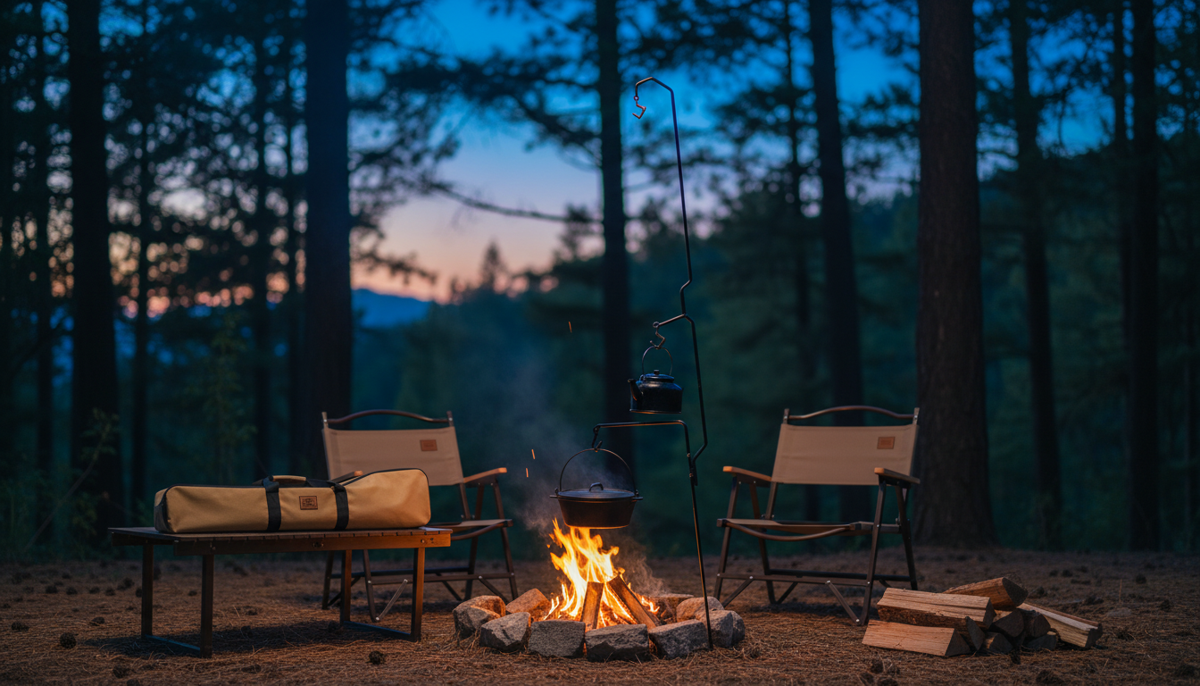 Detachable Single-Leg Iron Camp Lamp Holder Guide