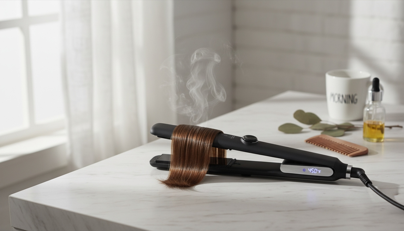 Infrared Steam Hair Straightener + Argan Oil: Smooth Shine