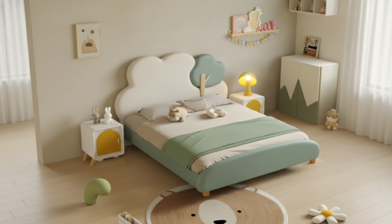 Modern Princess Tatami Double Bed for Kids’ Rooms