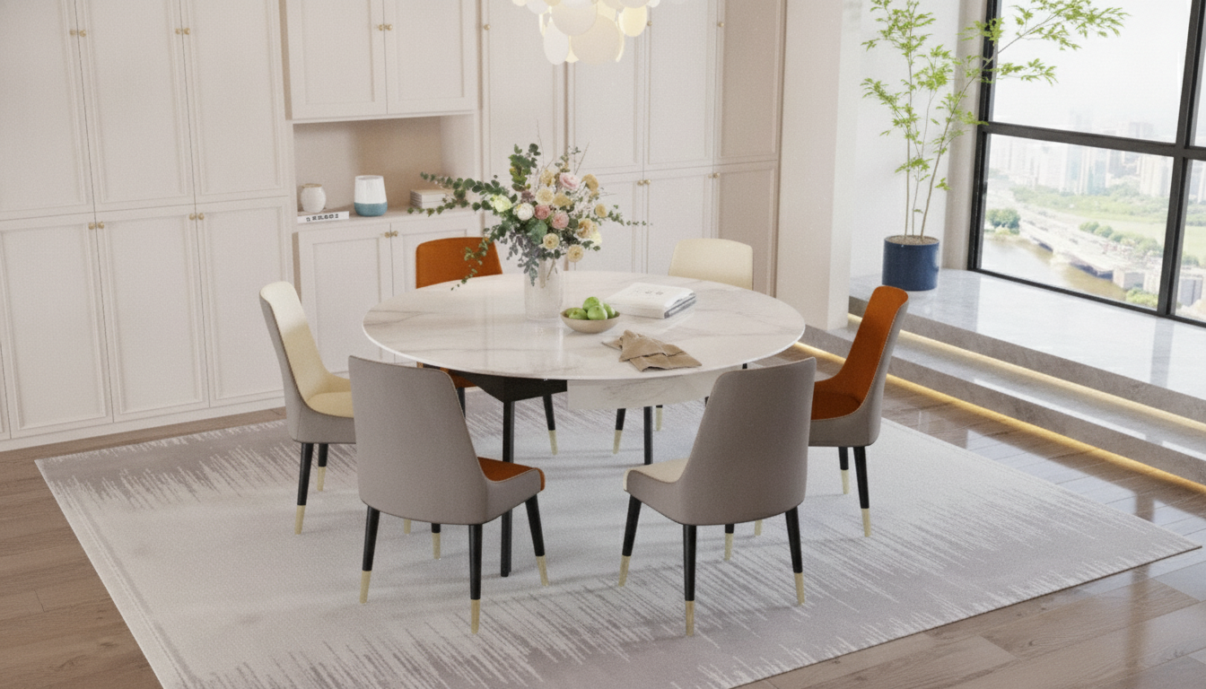 Round Extendable Dining Table Set: Size, Leaf & Care