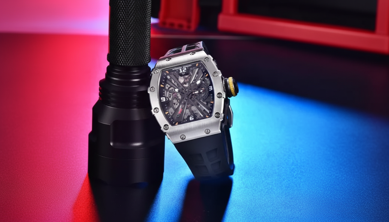Sapphire Skeleton Quartz Watch for Men: Sport Strap Guide