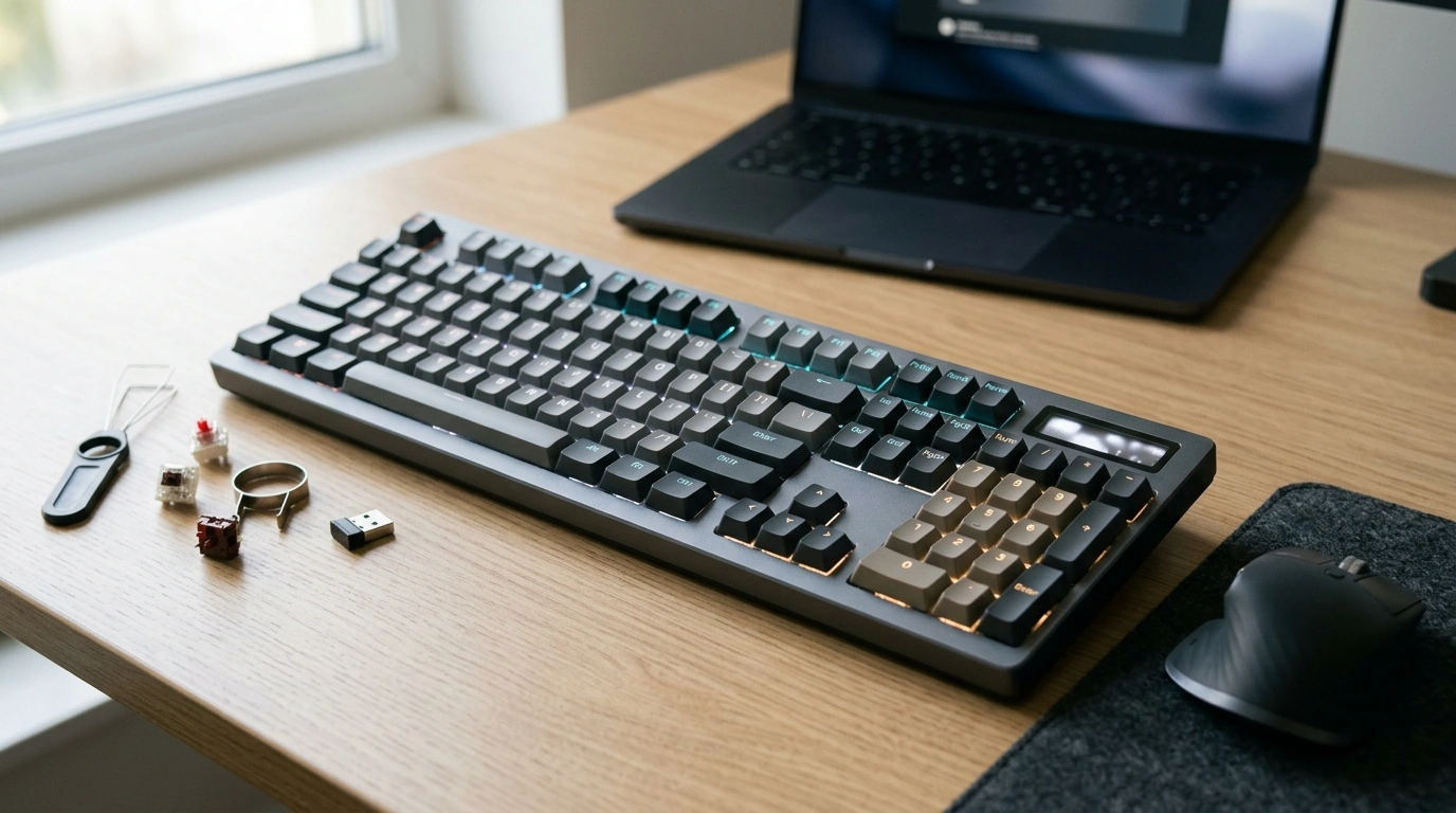 Full-Size Wireless Mechanical Keyboard: RGB, Display