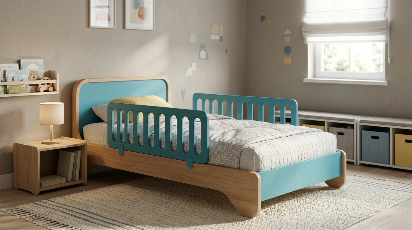 Cartoon Kids Single Bed with Safety Guardrail (Modern)