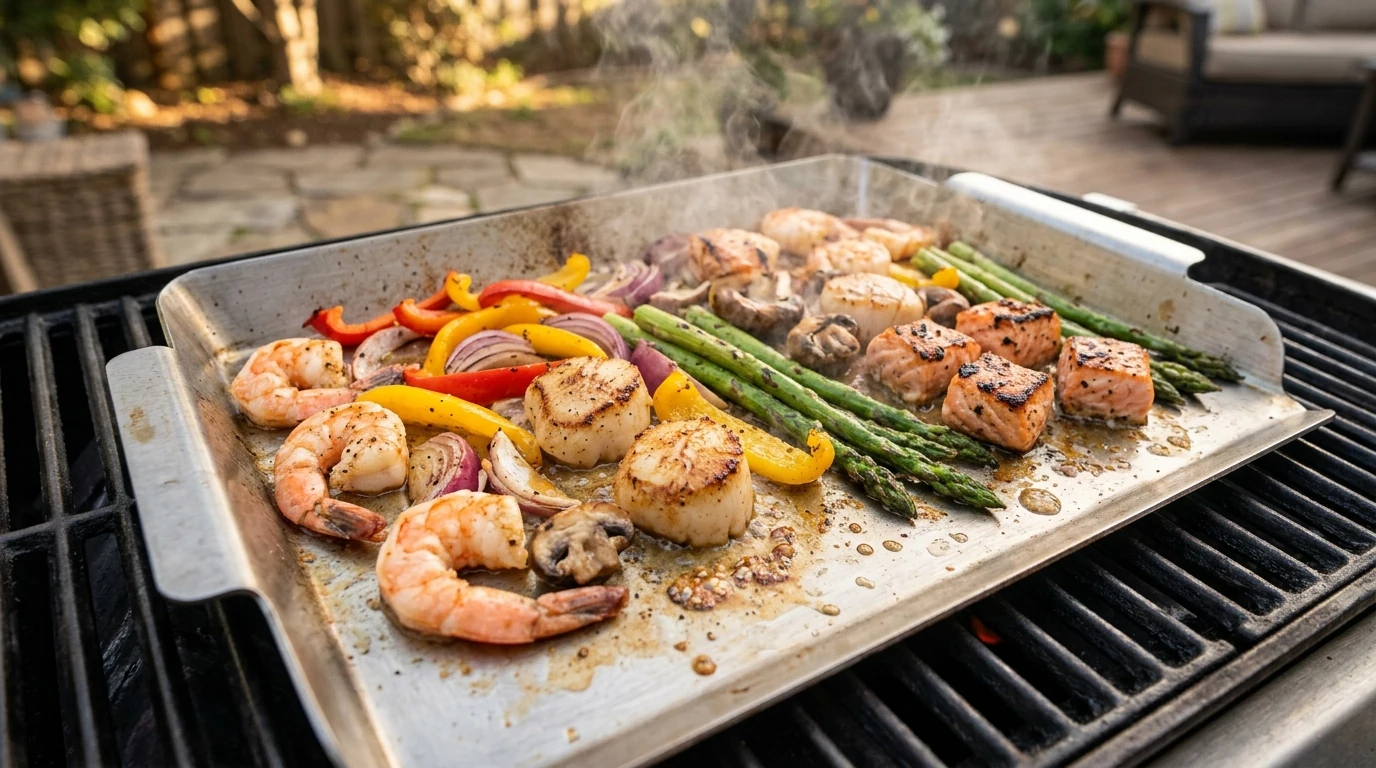 Stainless Rectangular Grill Plate: BBQ, Oven & Seafood