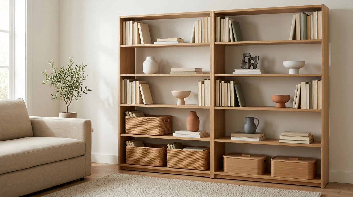 Modern Minimalist Bookshelf Styling for Elegant Storage