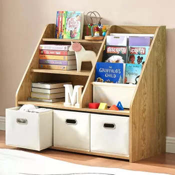 Kids Bookshelf + Toy Storage Bins: Easy, Tidy Playroom