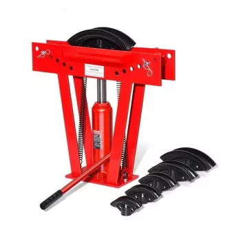 12-Ton Hydraulic Pipe Bender: 6-Die Set for Clean Bends