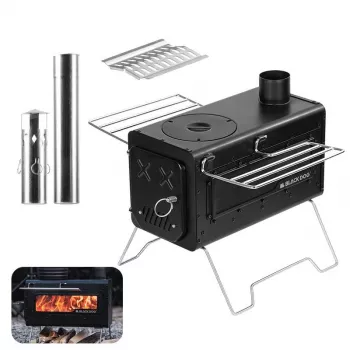 Stainless Wood-Burning Camp Stove: Outdoor & Tent Safety